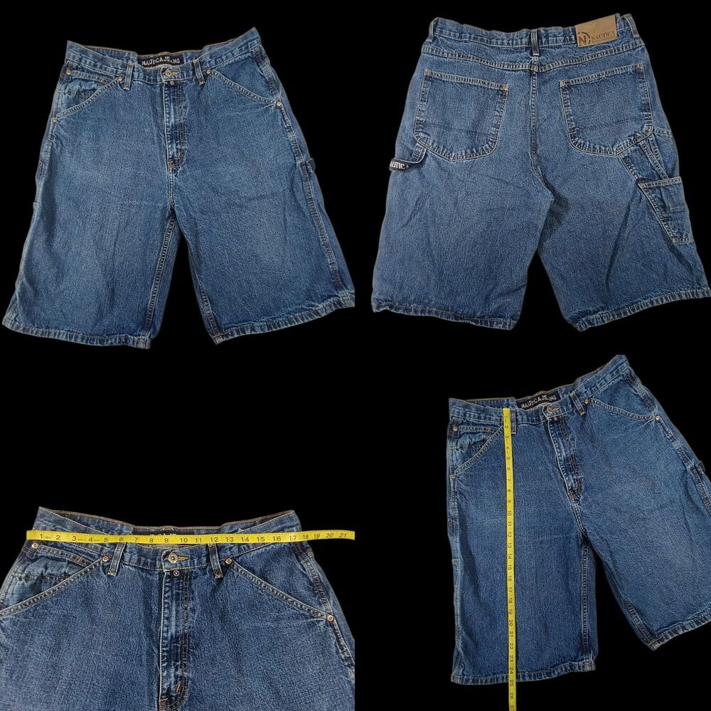 Vintage Nautica Jeans Carpenter Shorts Sz 36 Baggy Loose Fit Y2K Skater Urban